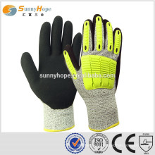 Sunnyhope 13gauge HPPE nitrile sandy TPR impact industrial gloves